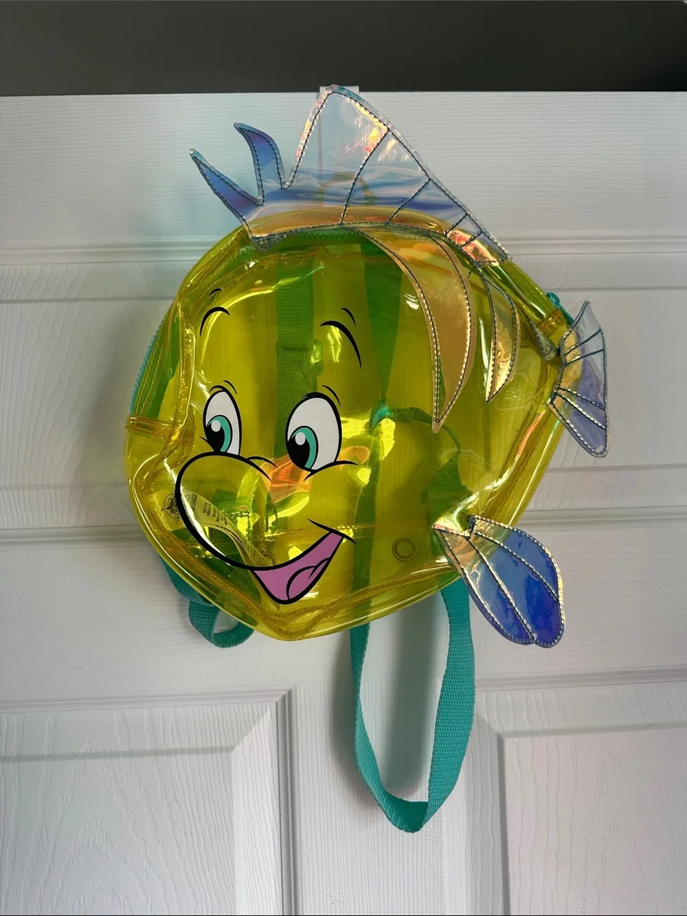 Disney Retired Flounder Backpack with Teal Straps